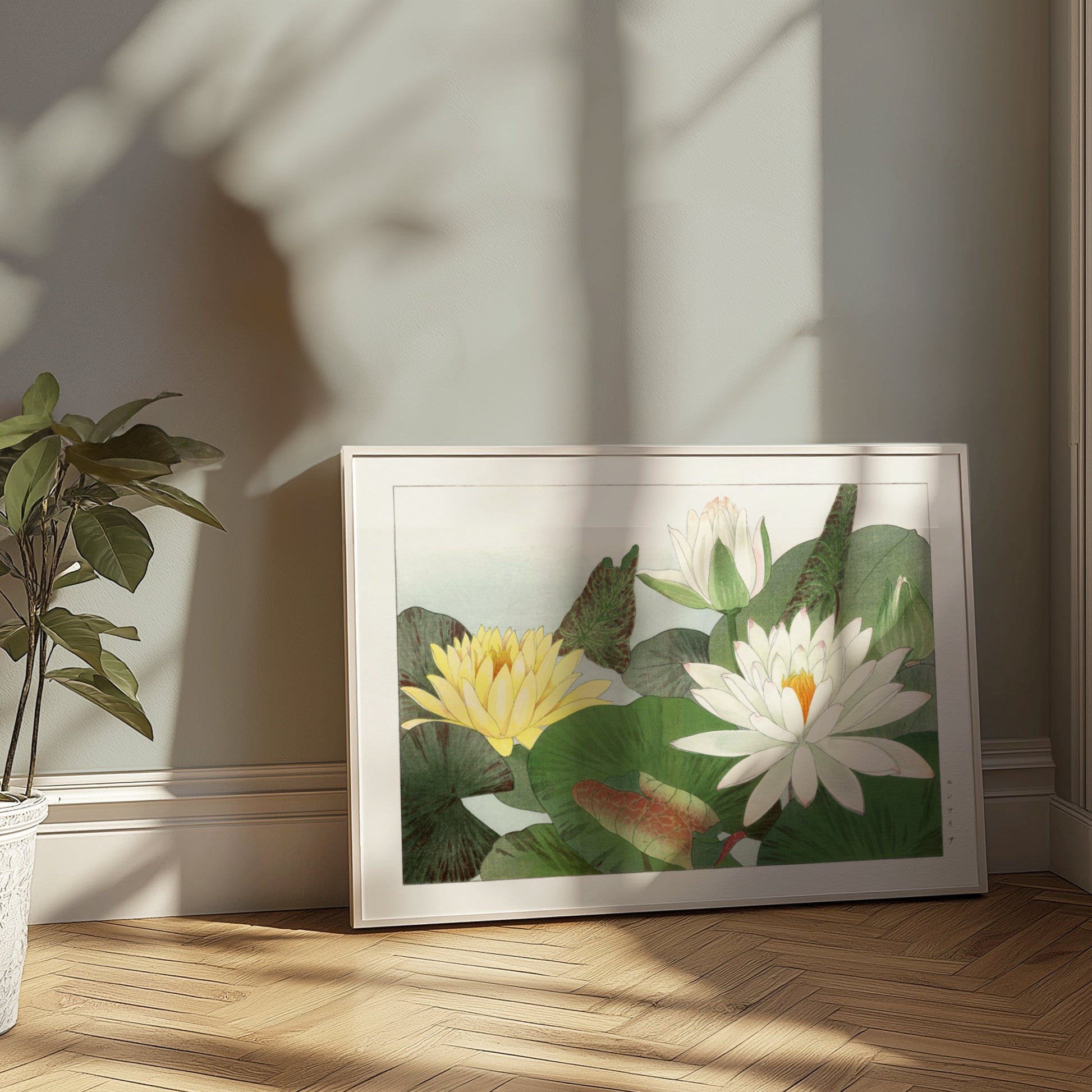 Premium Poster of Elegant Japanese Lily Pad Art Posters
