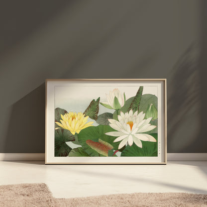 Premium Poster of Elegant Japanese Lily Pad Art Posters