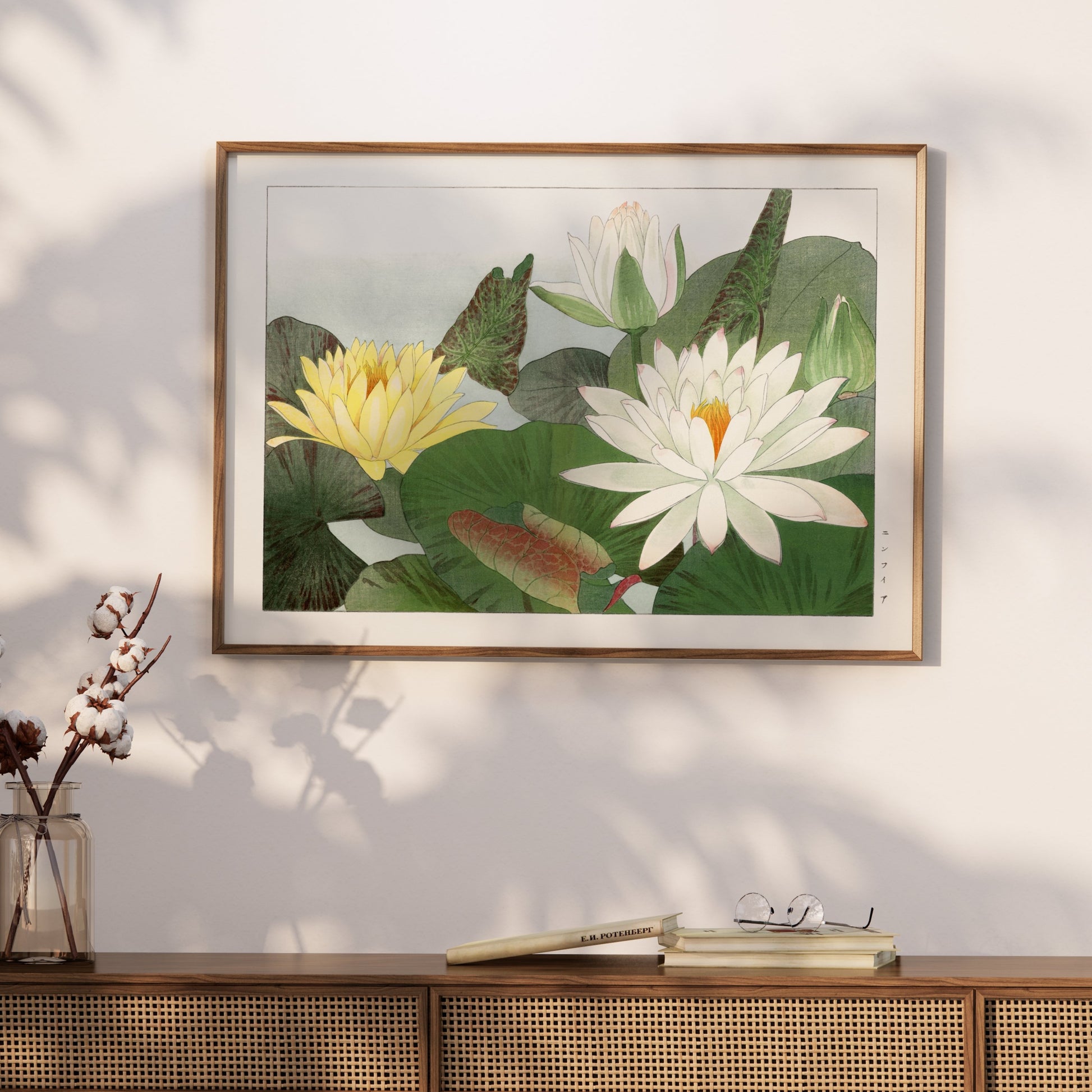 Premium Poster of Elegant Japanese Lily Pad Art Posters