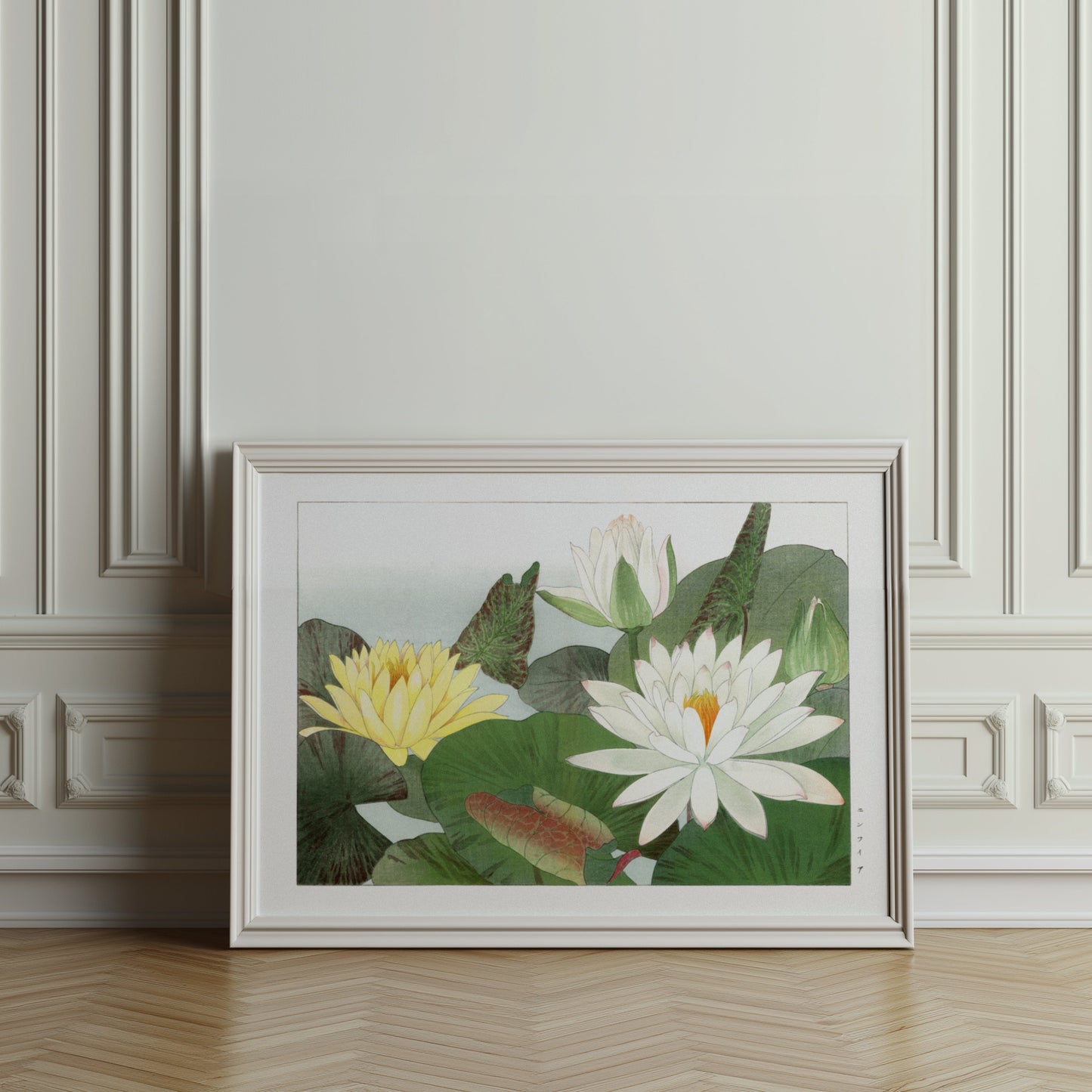 Premium Poster of Elegant Japanese Lily Pad Art Posters