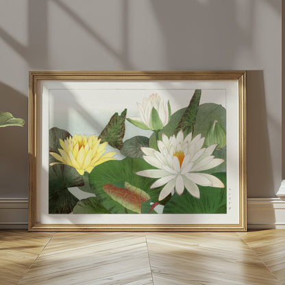 Premium Poster of Elegant Japanese Lily Pad Art Posters