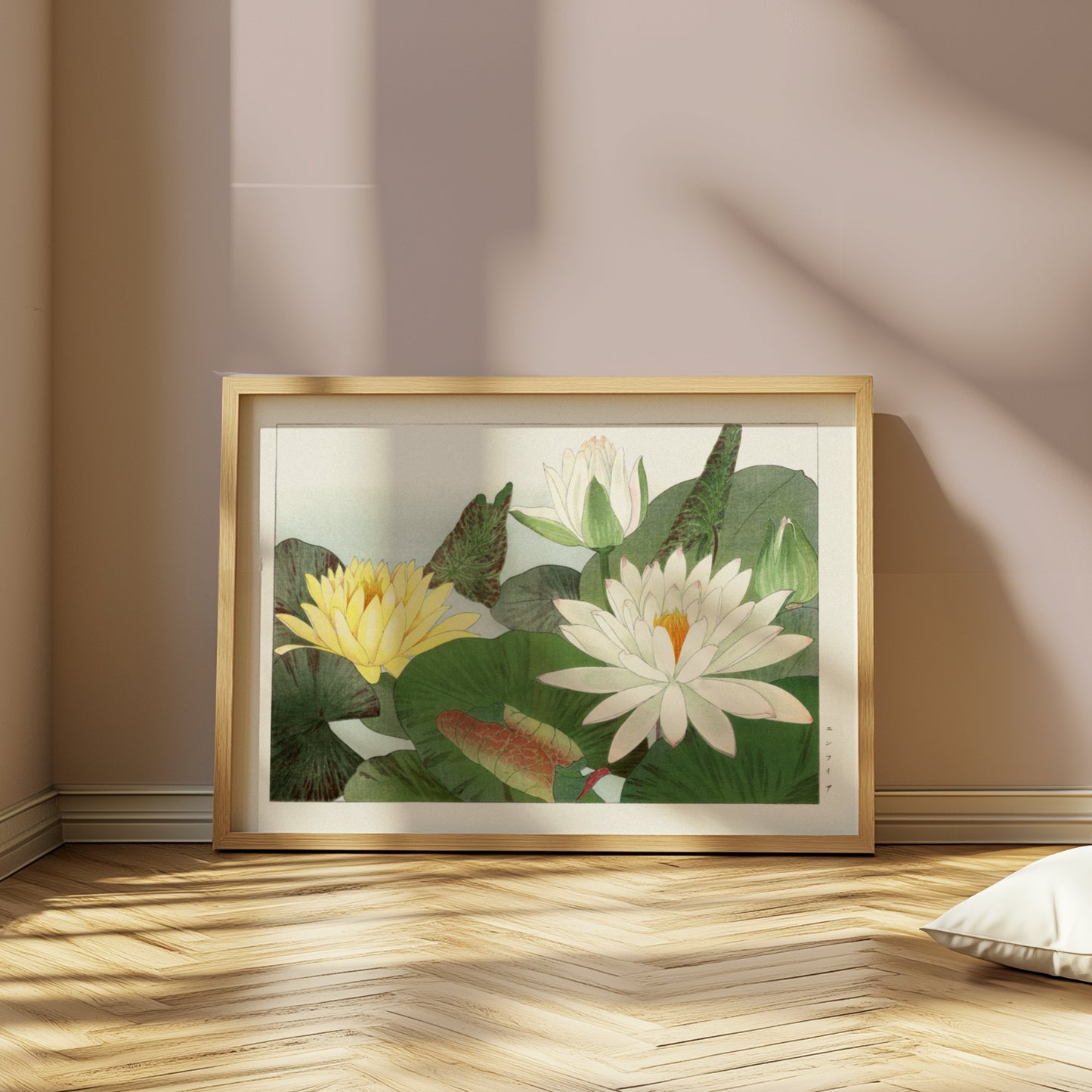 Premium Poster of Elegant Japanese Lily Pad Art Posters