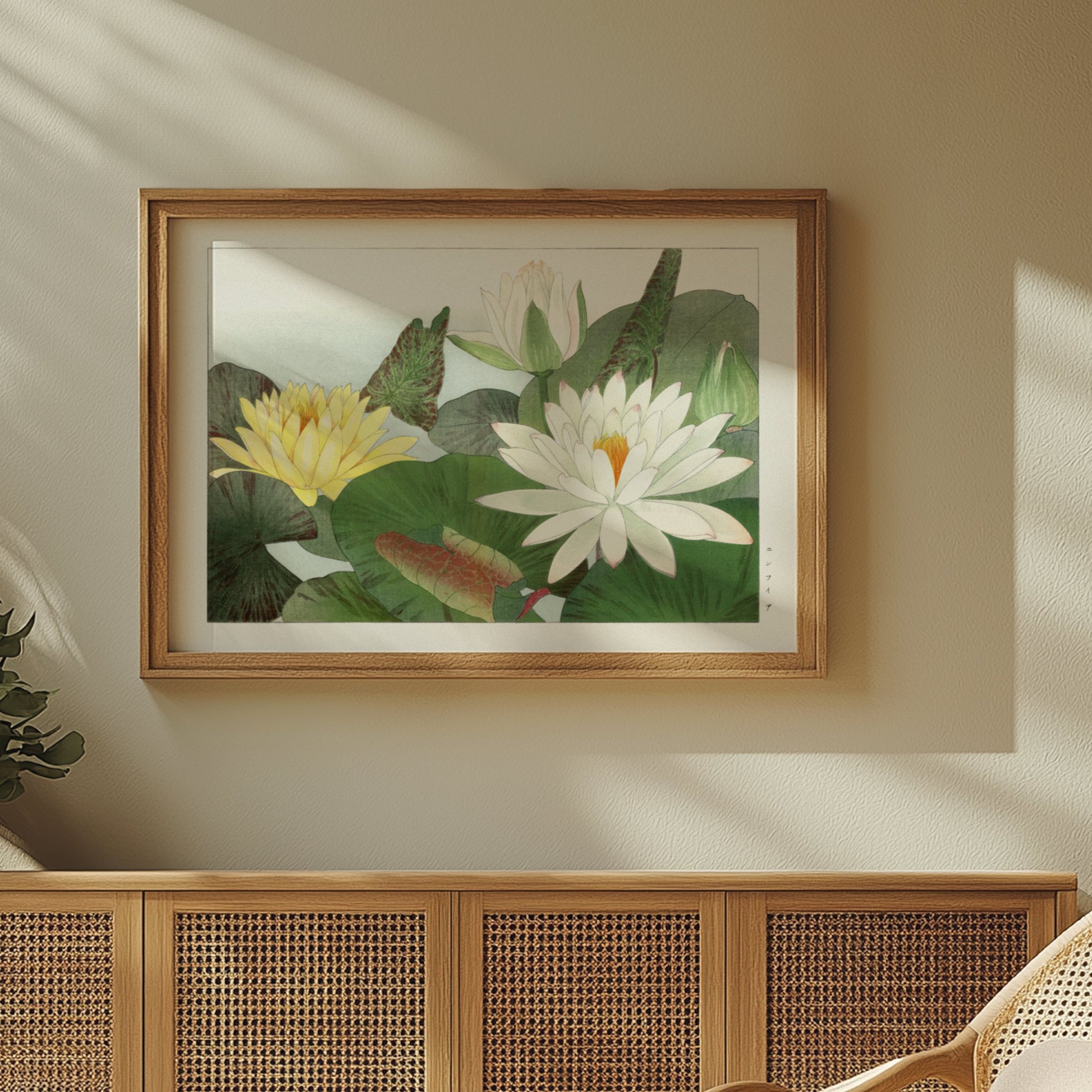 Premium Poster of Elegant Japanese Lily Pad Art Posters