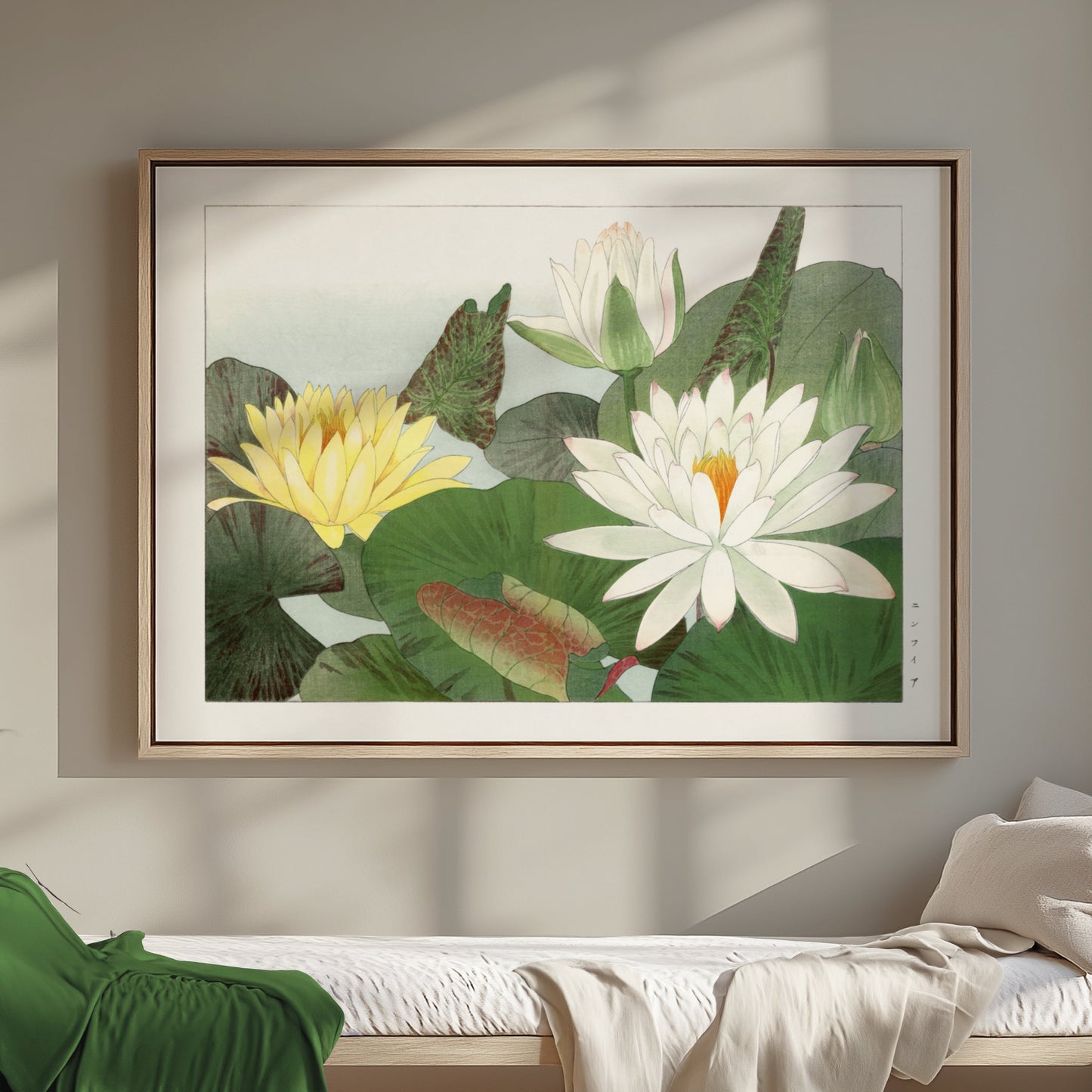 Premium Poster of Elegant Japanese Lily Pad Art Posters