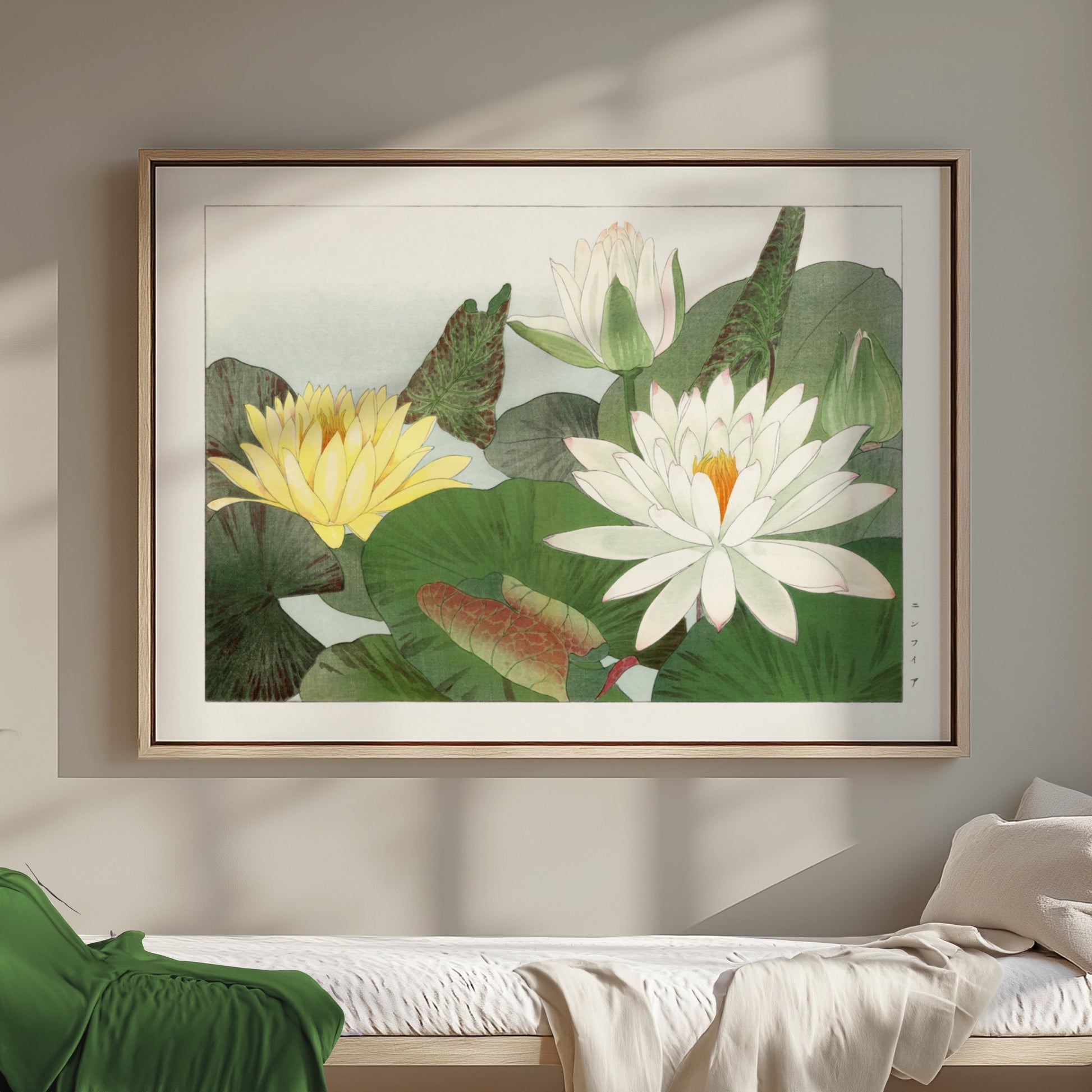 Premium Poster of Elegant Japanese Lily Pad Art Posters