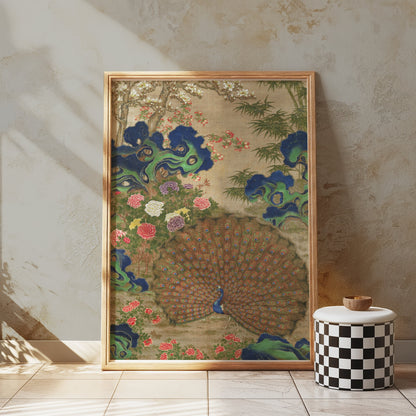 Premium Poster of Elegant Japanese Peacock Art Print Posters