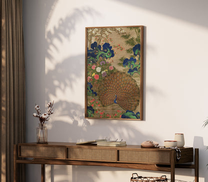 Premium Poster of Elegant Japanese Peacock Art Print Posters