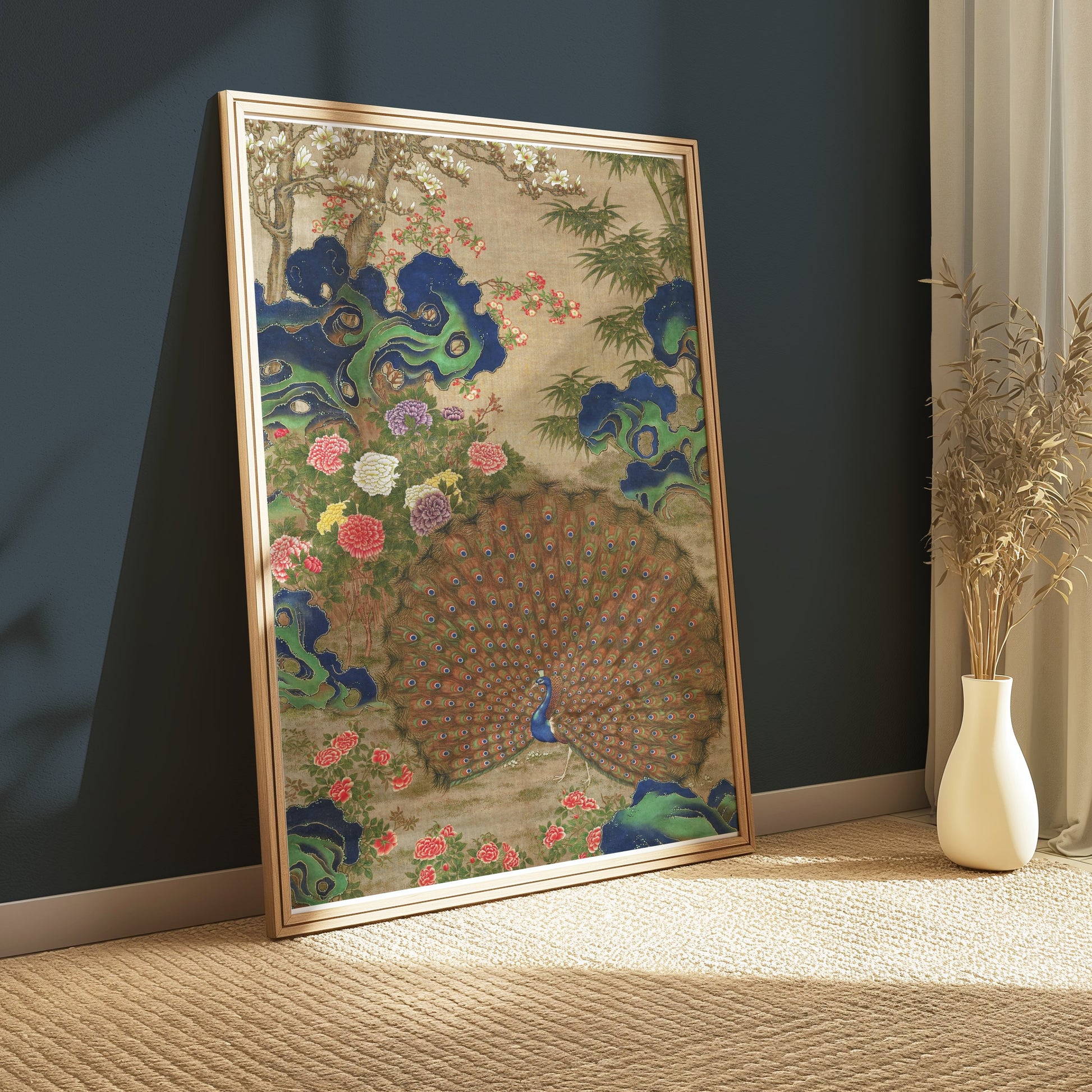 Premium Poster of Elegant Japanese Peacock Art Print Posters