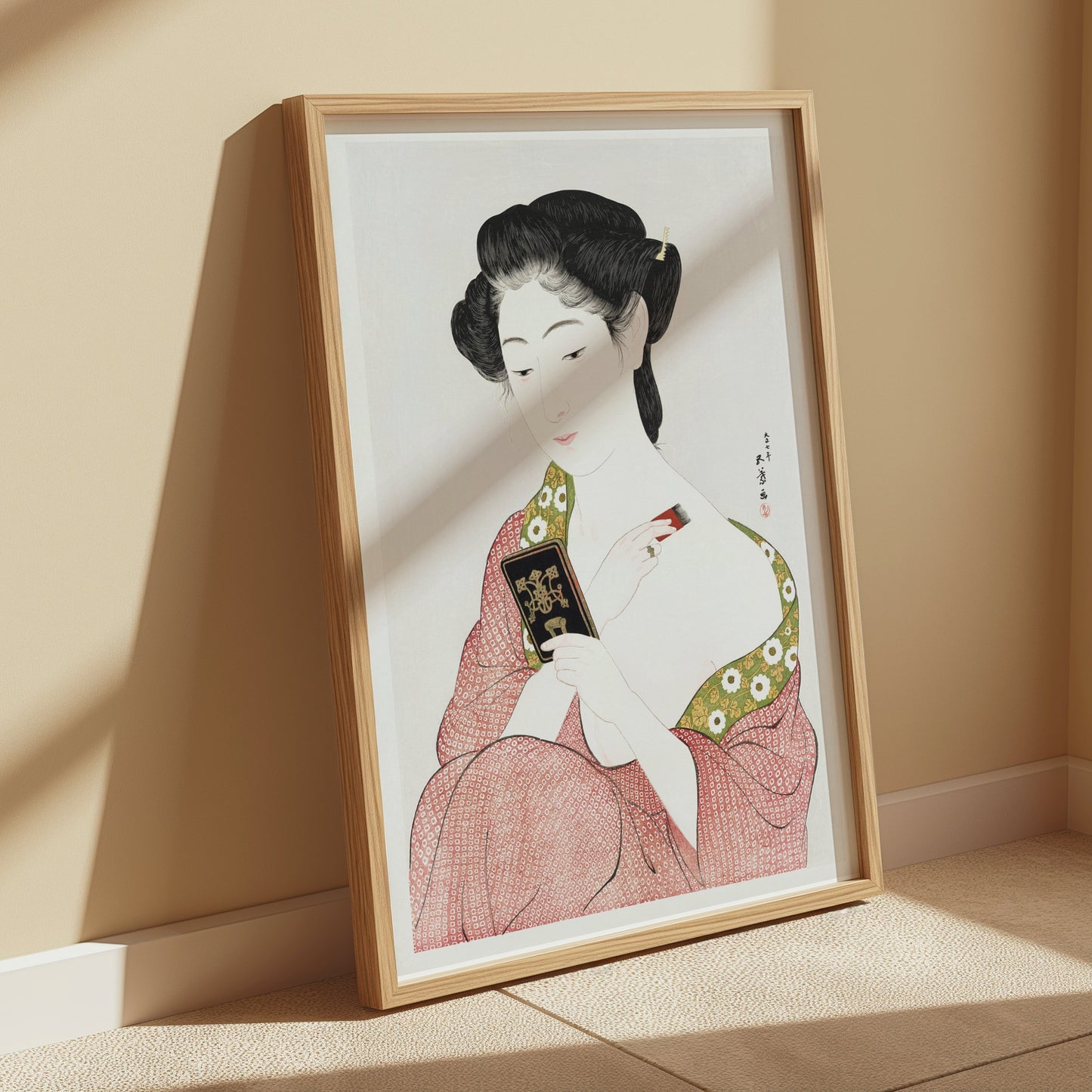 Premium Poster of Elegant Japanese Woman in Traditional Kimono Posters