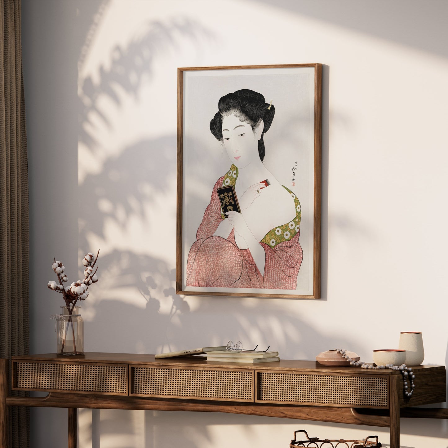Premium Poster of Elegant Japanese Woman in Traditional Kimono Posters