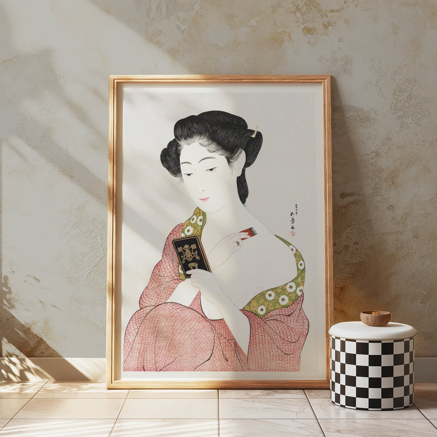 Premium Poster of Elegant Japanese Woman in Traditional Kimono Posters
