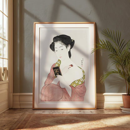 Premium Poster of Elegant Japanese Woman in Traditional Kimono Posters