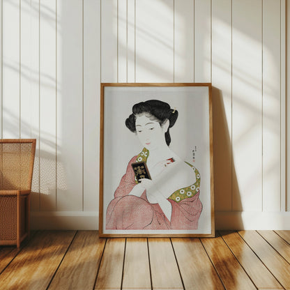 Premium Poster of Elegant Japanese Woman in Traditional Kimono Posters