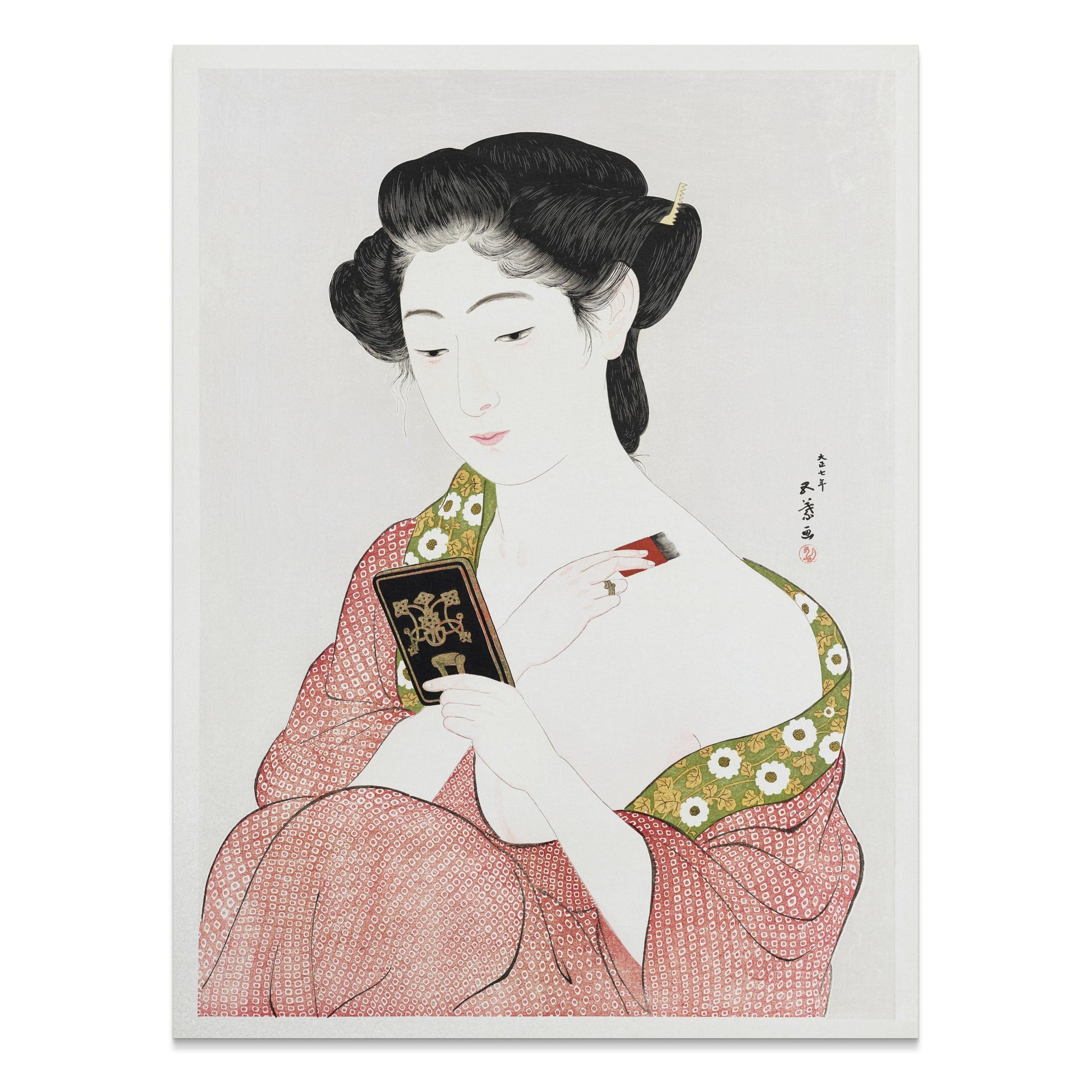 Premium Poster of Elegant Japanese Woman in Traditional Kimono Posters