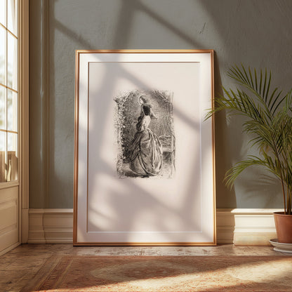 Premium Poster of Elegant Lady in Victorian Dress Art Print Posters