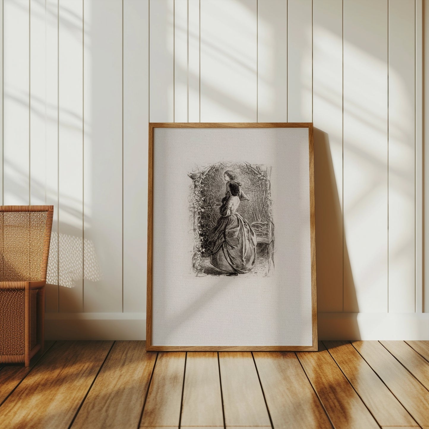 Premium Poster of Elegant Lady in Victorian Dress Art Print Posters