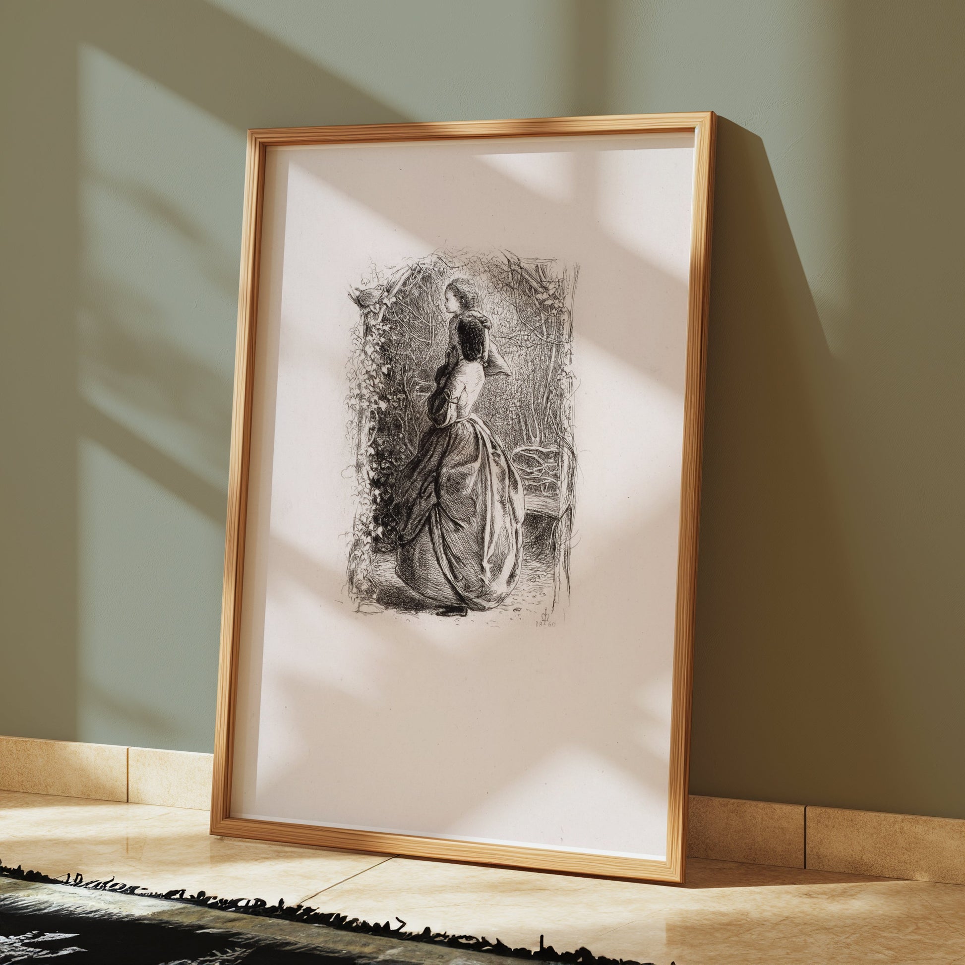 Premium Poster of Elegant Lady in Victorian Dress Art Print Posters