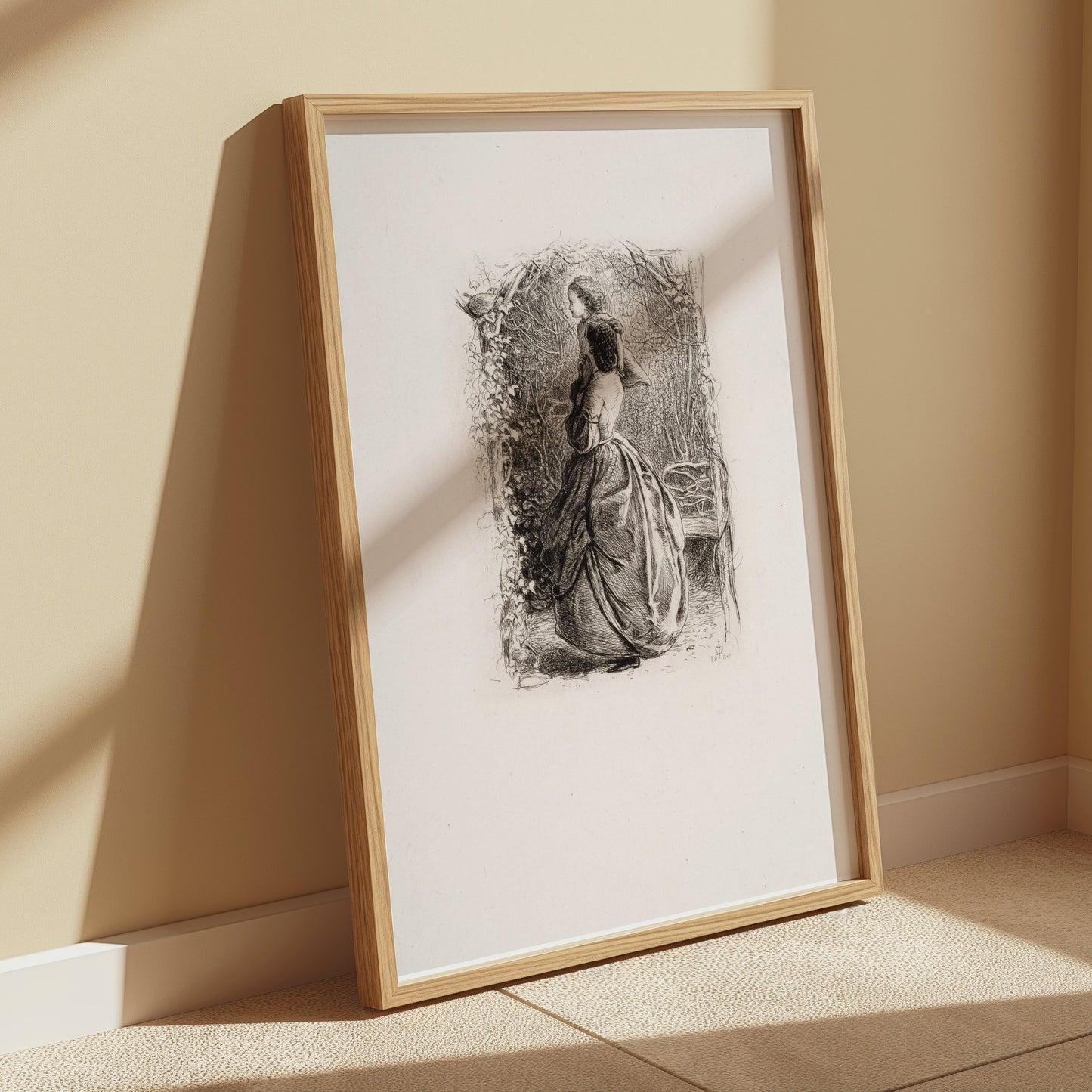 Premium Poster of Elegant Lady in Victorian Dress Art Print Posters