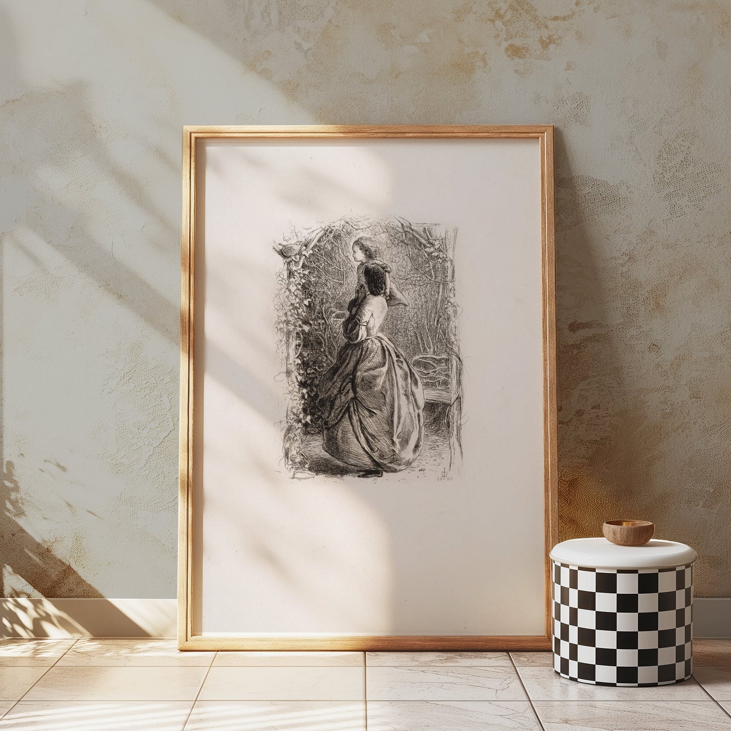 Premium Poster of Elegant Lady in Victorian Dress Art Print Posters