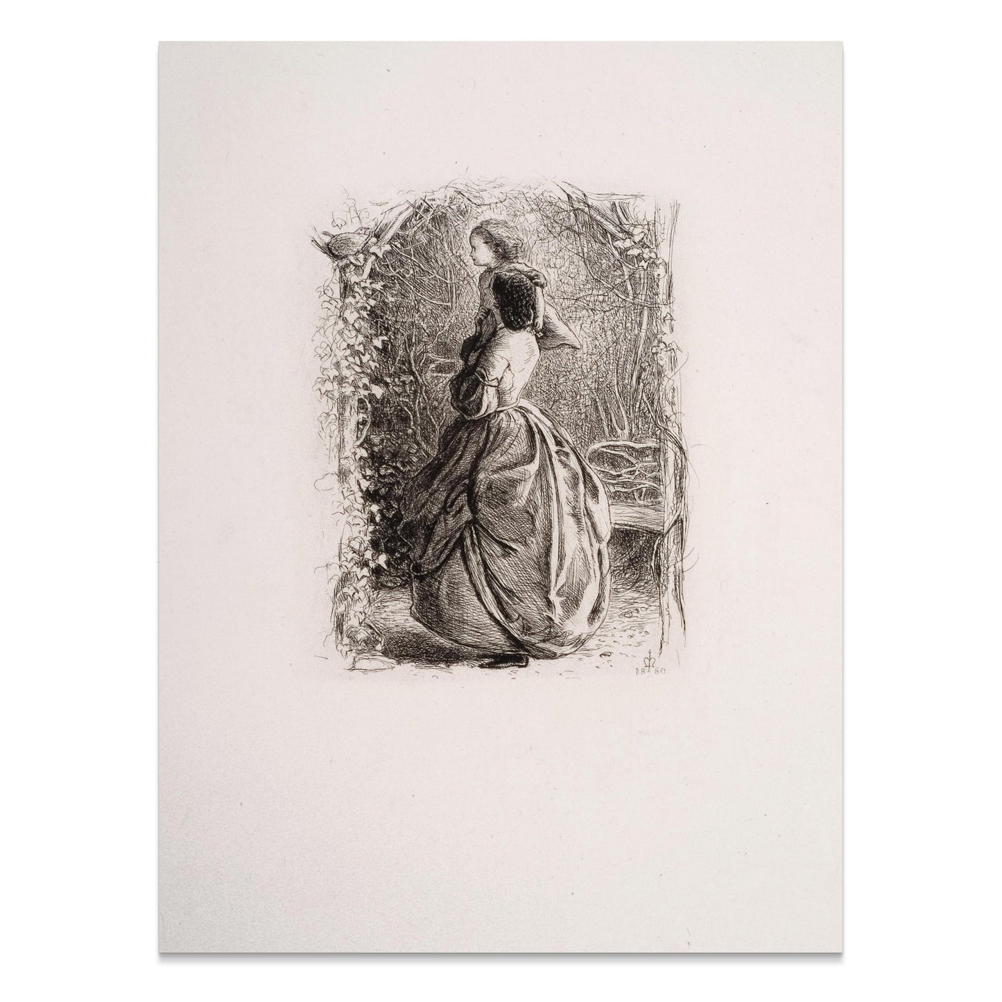 Premium Poster of Elegant Lady in Victorian Dress Art Print Posters