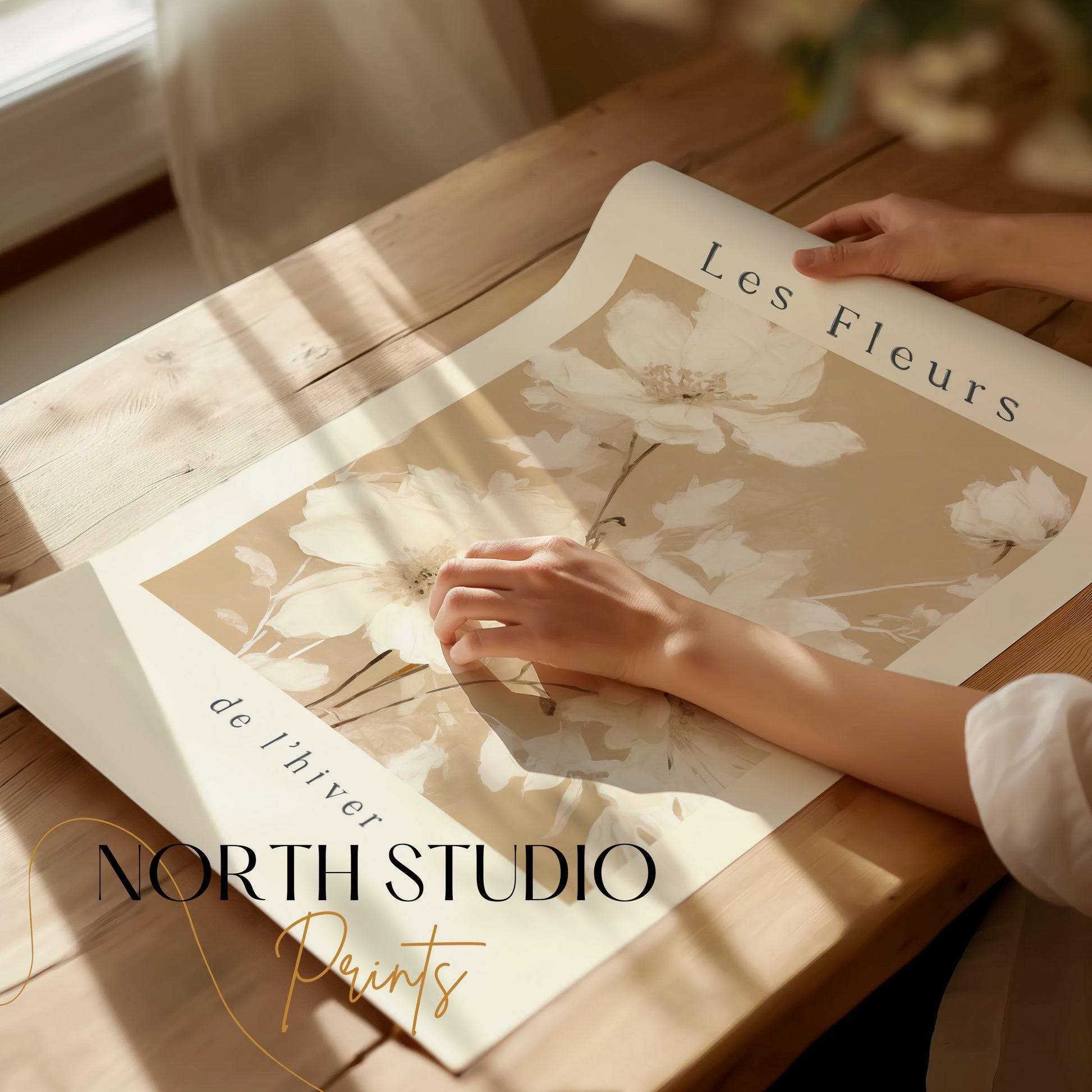 Premium Poster of Elegant Les Fleurs de l'hiver Posters for Home Decor