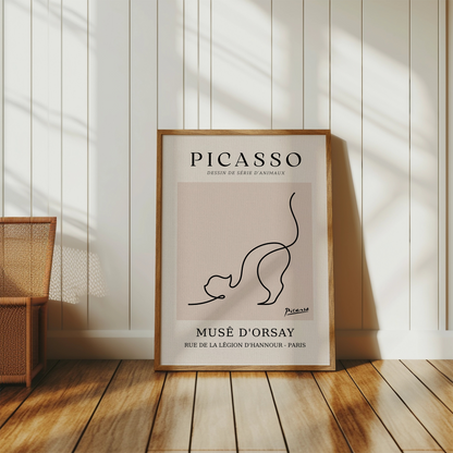 Premium Poster of Elegant Line Art Cat Design for Modern Home Posters