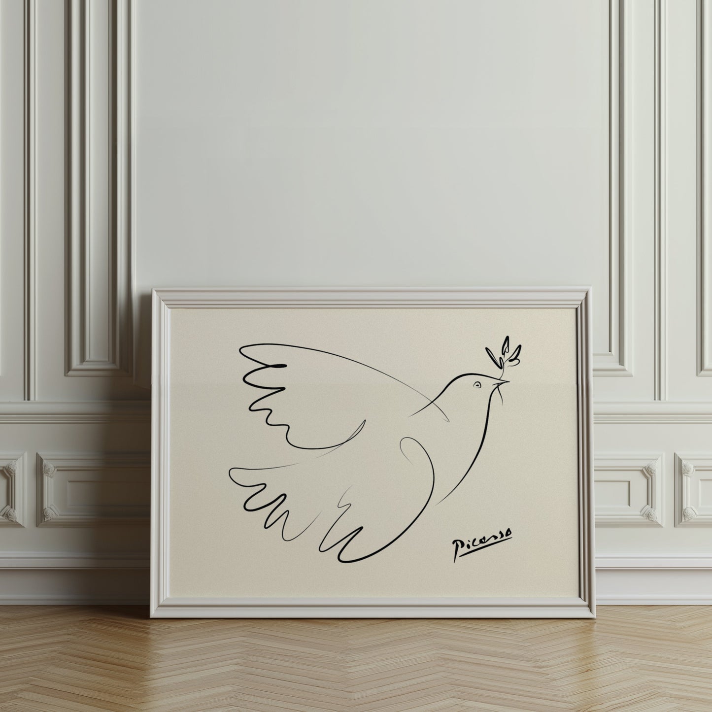 Premium Poster of Elegant Line Art Dove Peace Symbol Posters