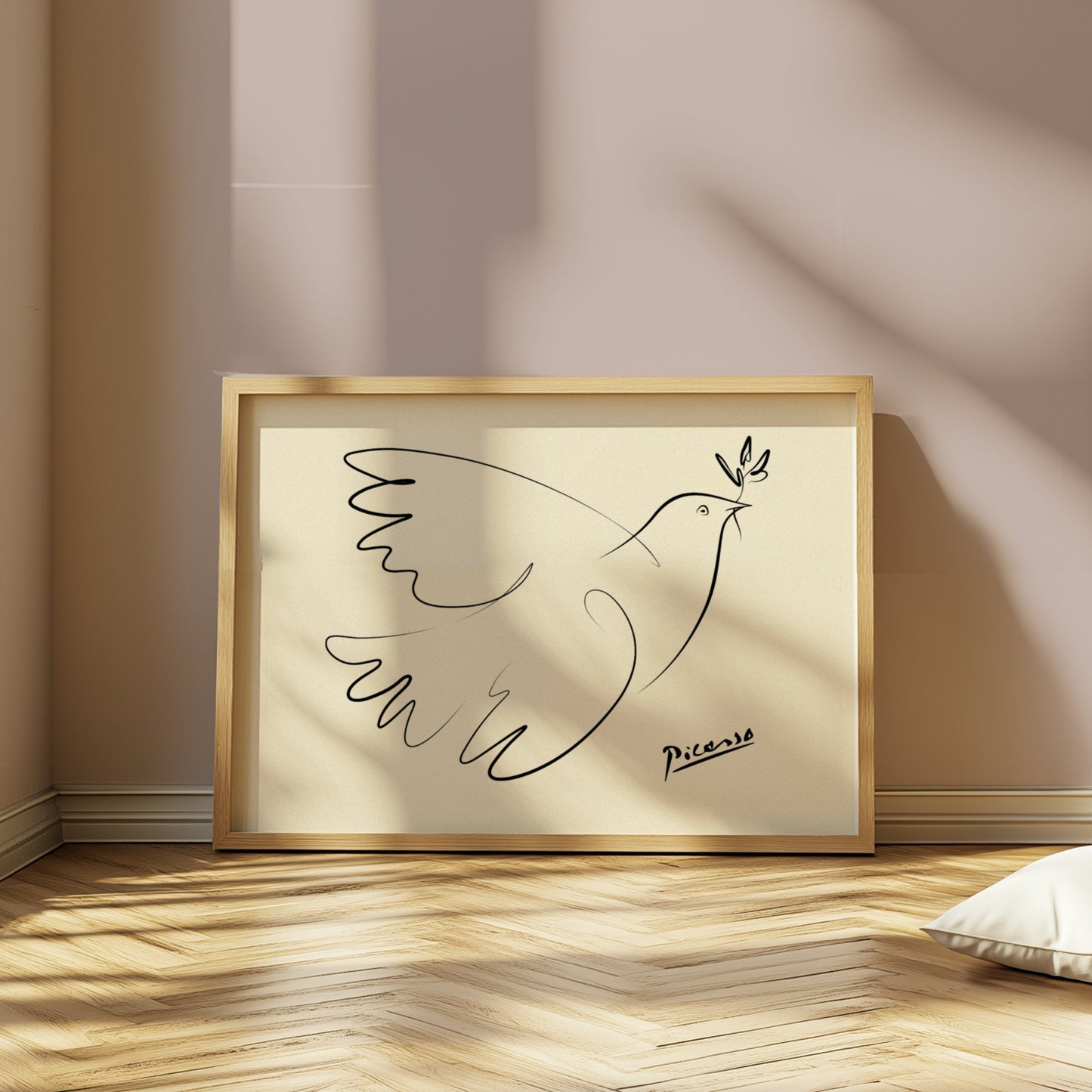Premium Poster of Elegant Line Art Dove Peace Symbol Posters