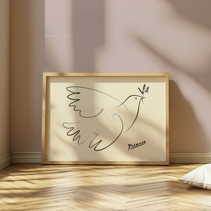 Premium Poster of Elegant Line Art Dove Peace Symbol Posters