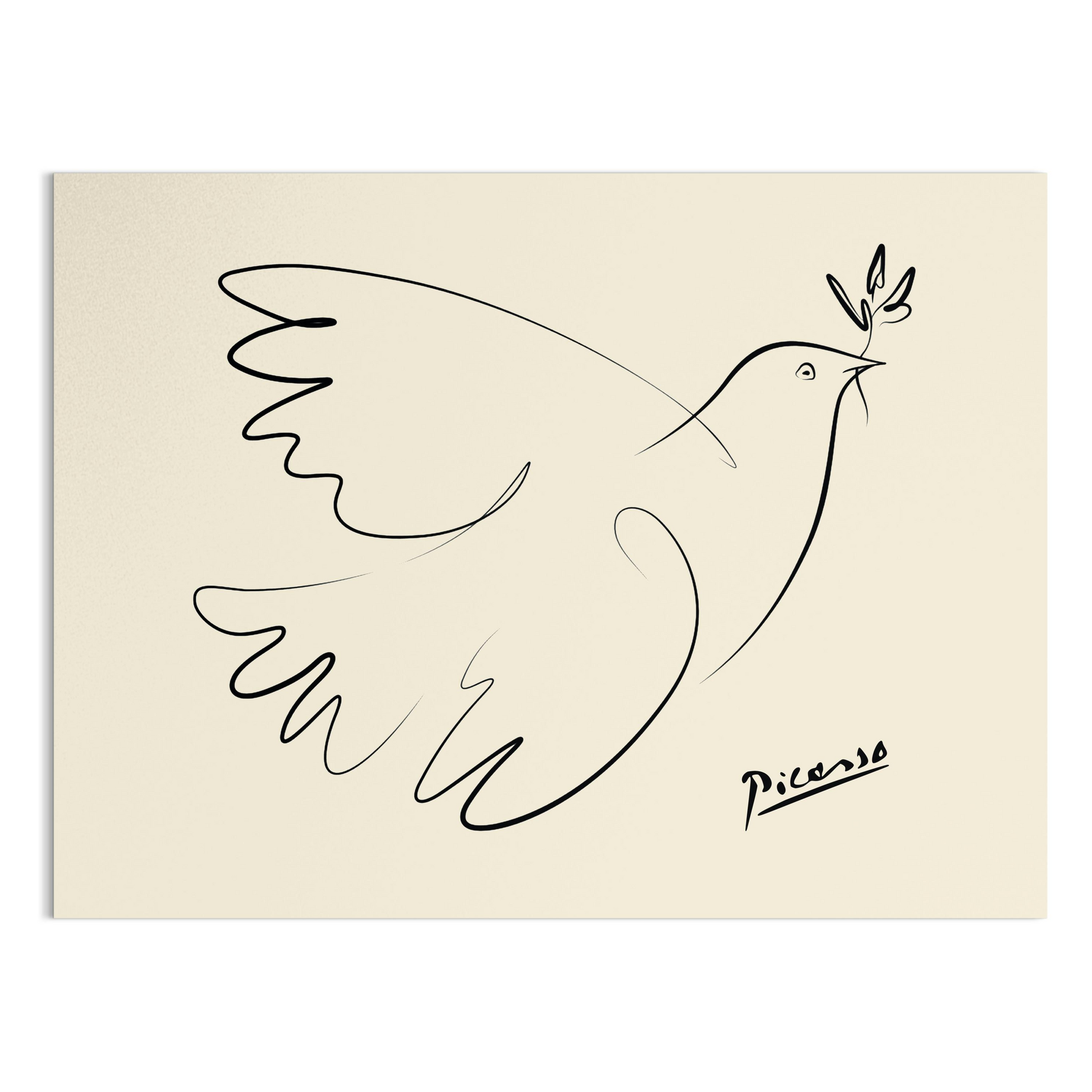 Premium Poster of Elegant Line Art Dove Peace Symbol Posters
