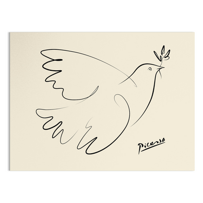 Premium Poster of Elegant Line Art Dove Peace Symbol Posters