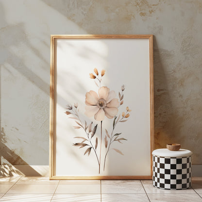 Premium Poster of Elegant Minimalist Flower Botanical Art Print Posters