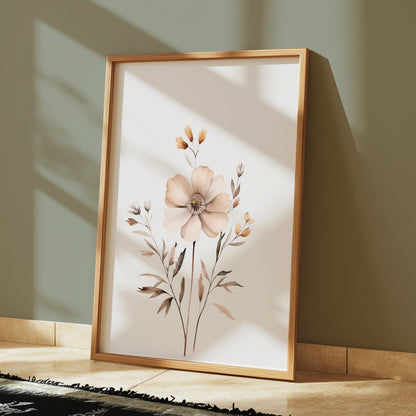 Premium Poster of Elegant Minimalist Flower Botanical Art Print Posters
