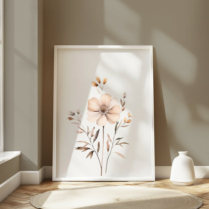 Premium Poster of Elegant Minimalist Flower Botanical Art Print Posters