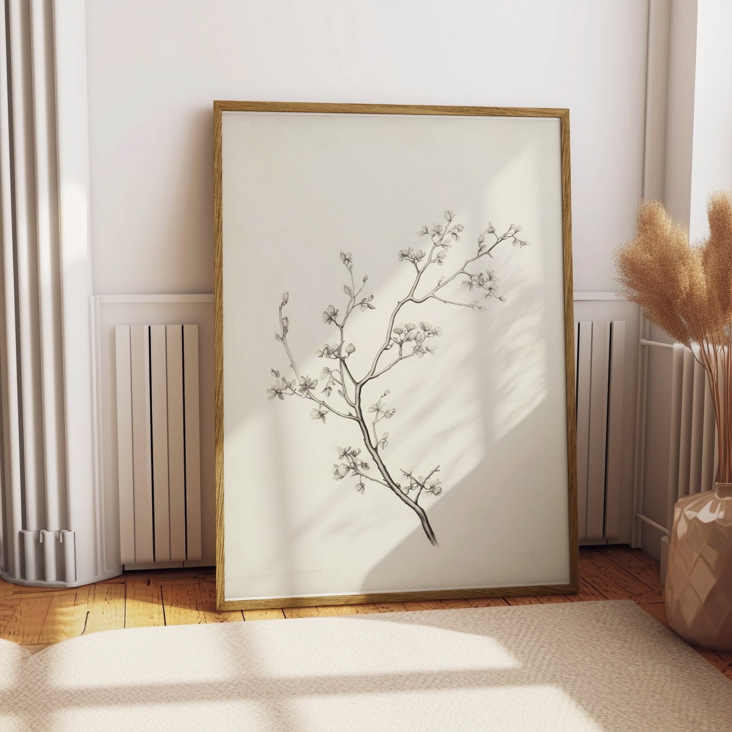 Premium Poster of Elegant Minimalistic Flower Branch Drawing Posters