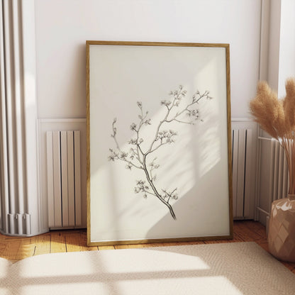 Premium Poster of Elegant Minimalistic Flower Branch Drawing Posters