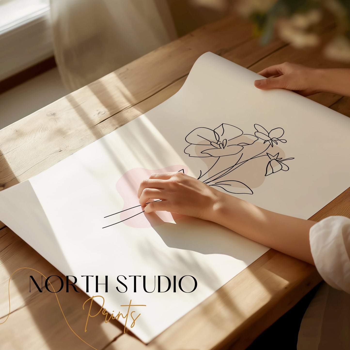 Premium Poster of Elegant Minimalistic Flower Line Art Posters