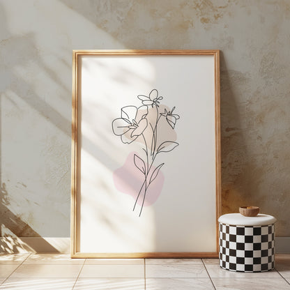 Premium Poster of Elegant Minimalistic Flower Line Art Posters
