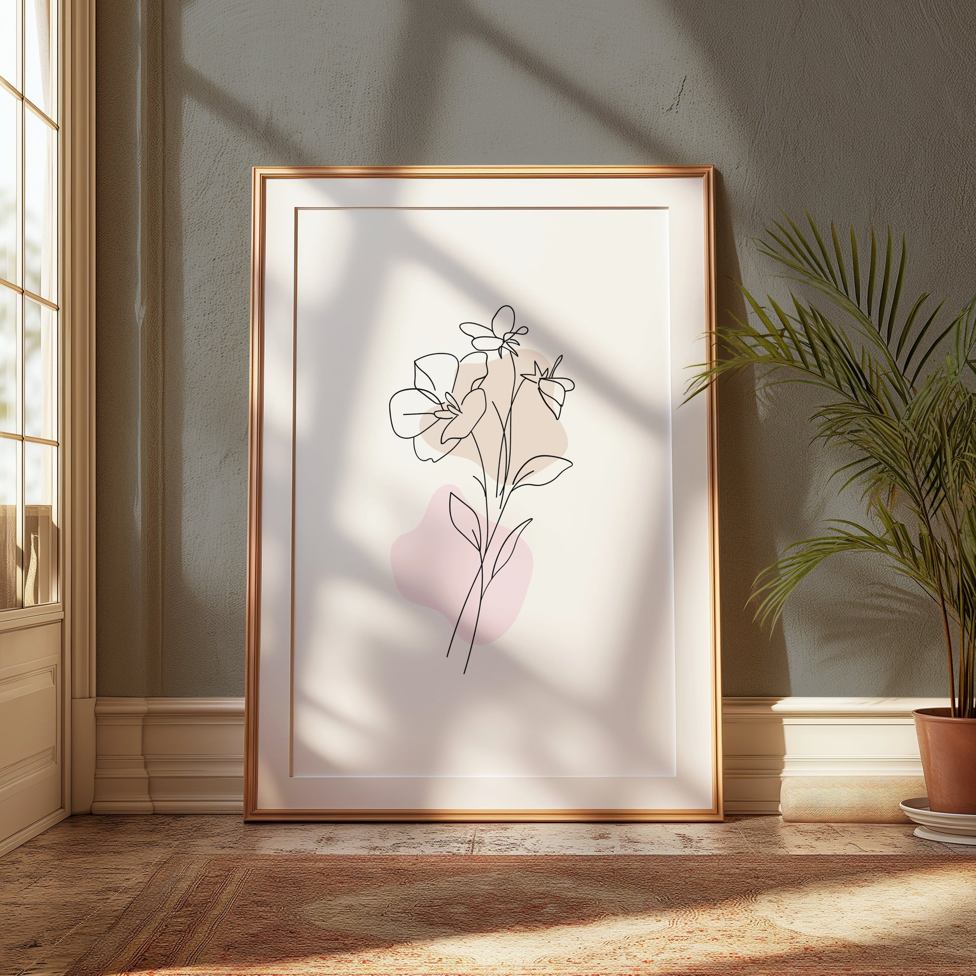 Premium Poster of Elegant Minimalistic Flower Line Art Posters