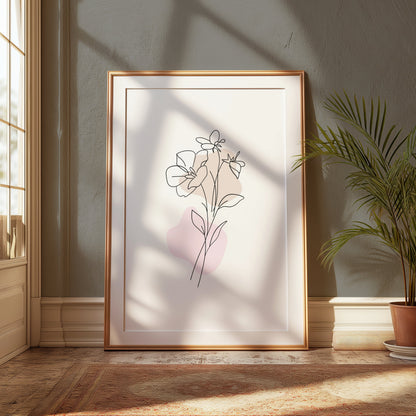 Premium Poster of Elegant Minimalistic Flower Line Art Posters