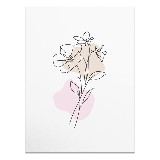 Premium Poster of Elegant Minimalistic Flower Line Art Posters