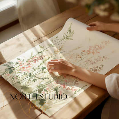 Premium Poster of Elegant Pastel Watercolor Botanical Art Print Posters