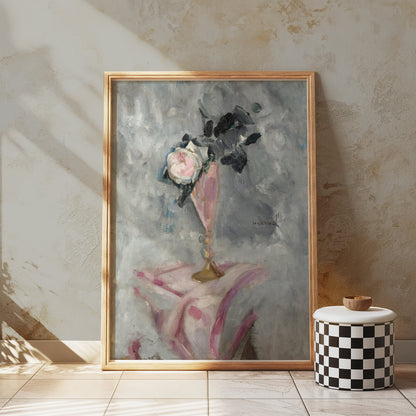 Premium Poster of Elegant Pink Vase with Floral Arrangement Posters