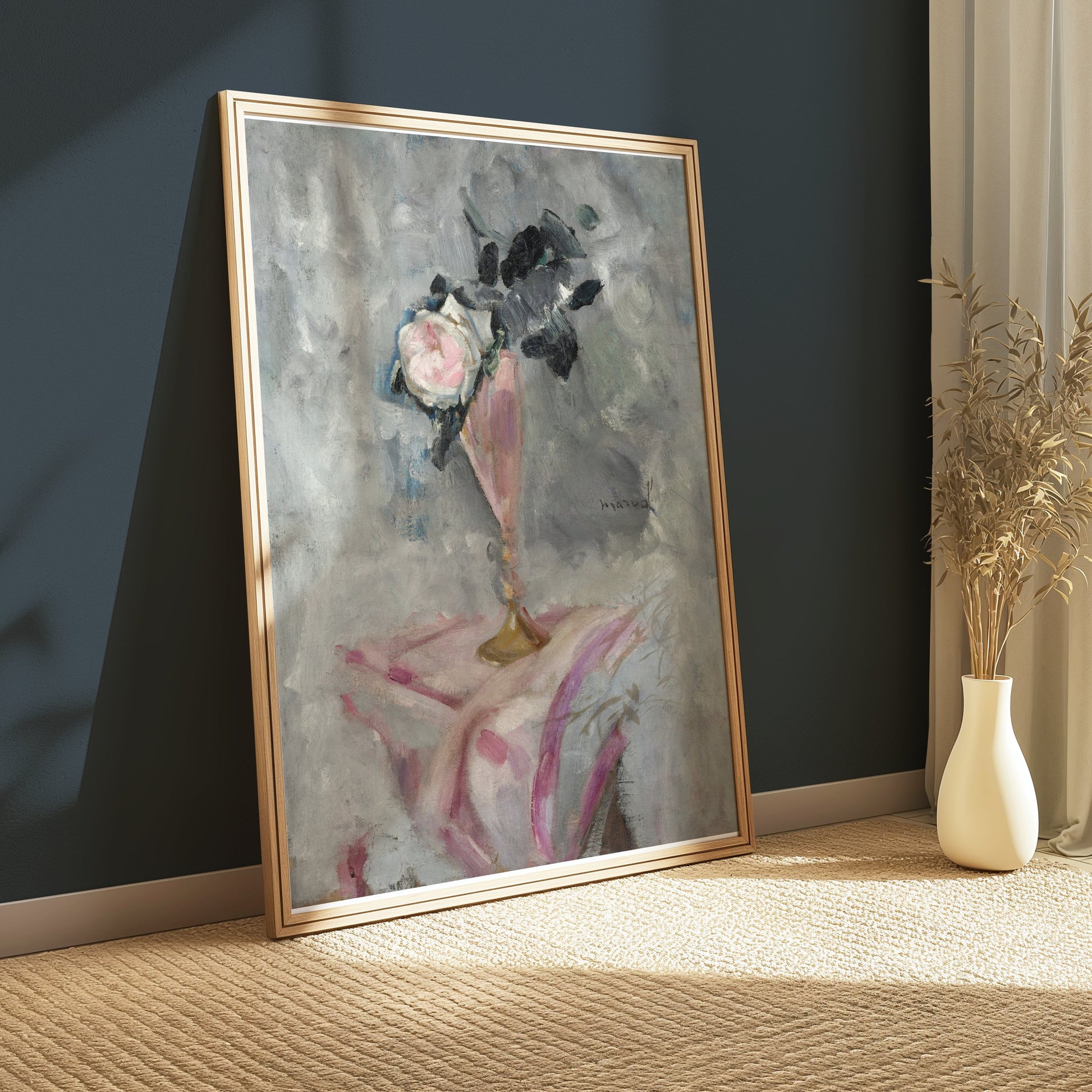 Premium Poster of Elegant Pink Vase with Floral Arrangement Posters