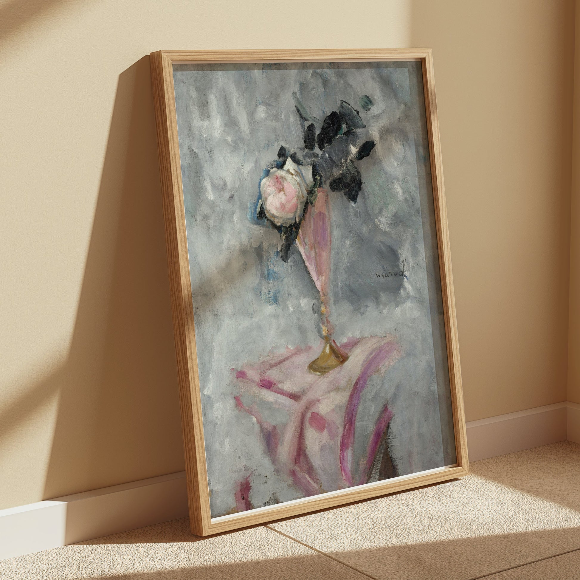 Premium Poster of Elegant Pink Vase with Floral Arrangement Posters