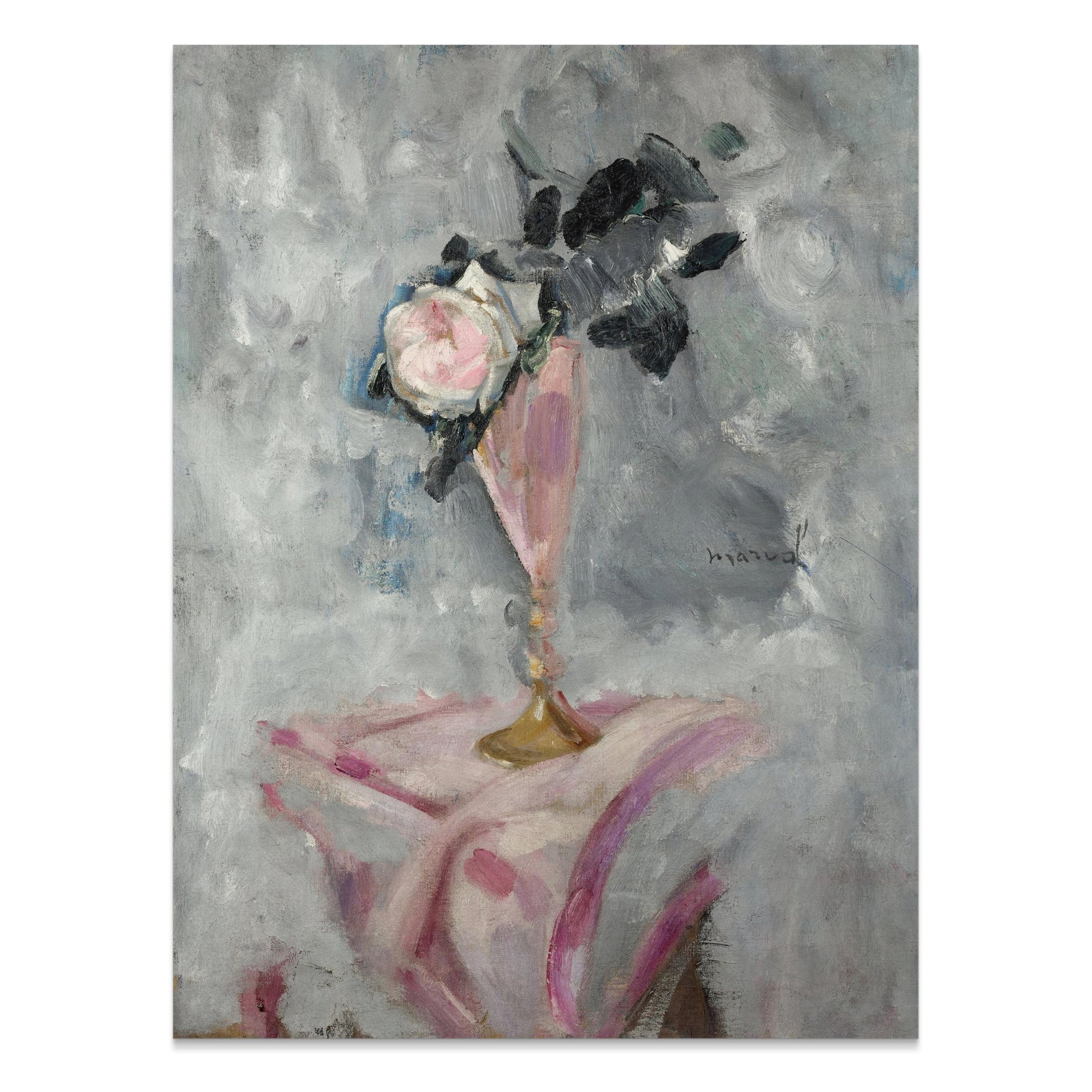 Premium Poster of Elegant Pink Vase with Floral Arrangement Posters