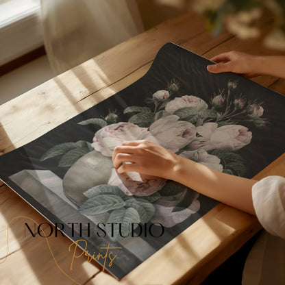 Premium Poster of Elegant Pink and White Peonies Vase Theme Posters