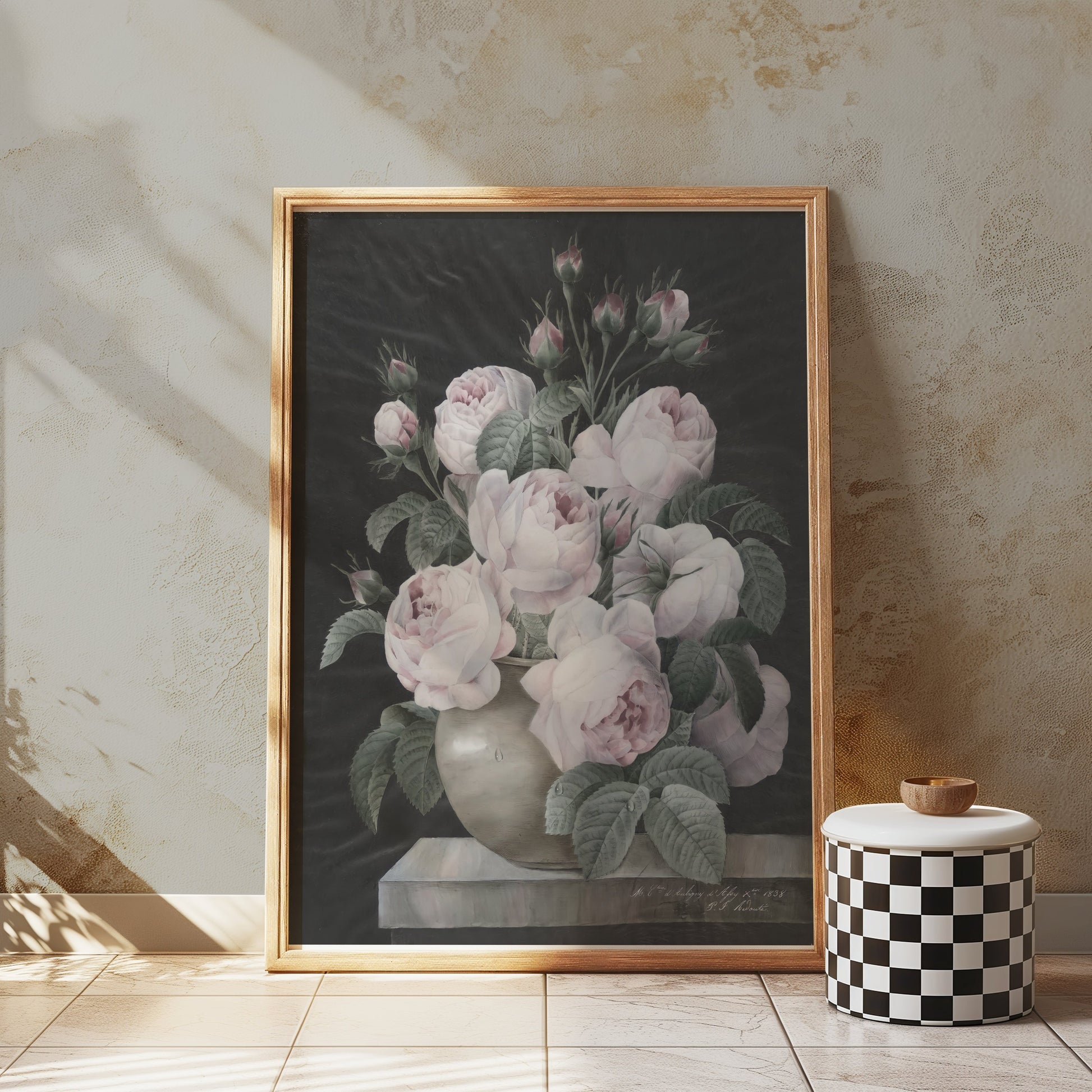 Premium Poster of Elegant Pink and White Peonies Vase Theme Posters