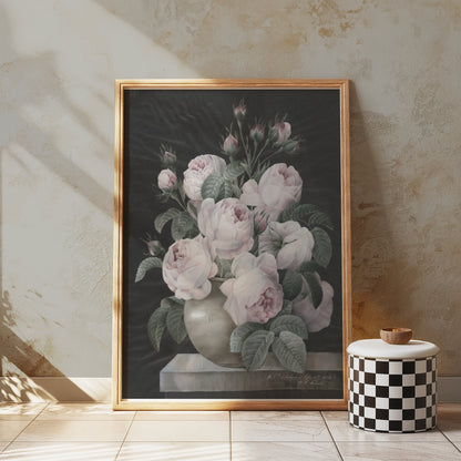 Premium Poster of Elegant Pink and White Peonies Vase Theme Posters