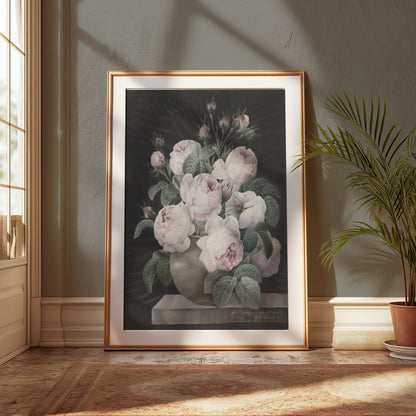 Premium Poster of Elegant Pink and White Peonies Vase Theme Posters